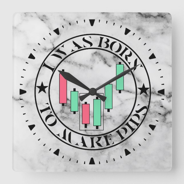 Trade Design | Bullish pattern | Marble Fyrkantig Klocka (Framsida)