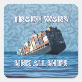 Trade Krig Sink All Fraktass Fyrkantigt Klistermärke