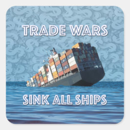 Trade Krig Sink All Fraktass Fyrkantigt Klistermärke