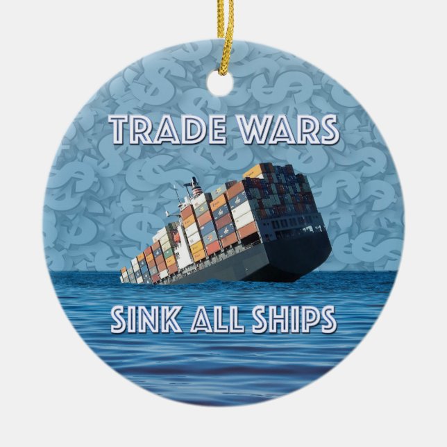 Trade Krig Sink All Fraktass Julgransprydnad Keramik (Framsidan)