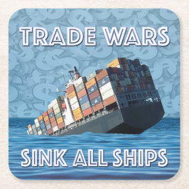 Trade Krig Sink All Fraktass Underlägg Papper Kvadrat