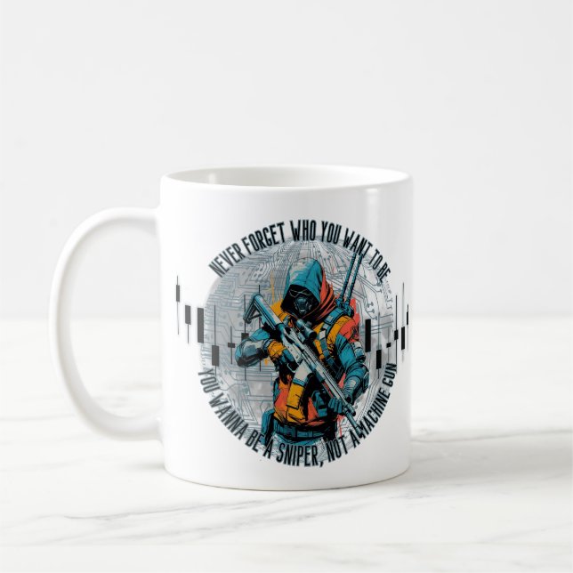 Trade Motivation | Cyberpunk Sniper | Fantasy  Kaffemugg (Vänster)