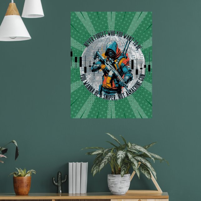 Trade Motivation | Cyberpunk Sniper | Fantasy  Poster (Vardagsrum 1)