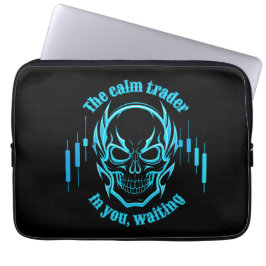 Trade Motivation | Skull | Calm Trader Laptop Fodral