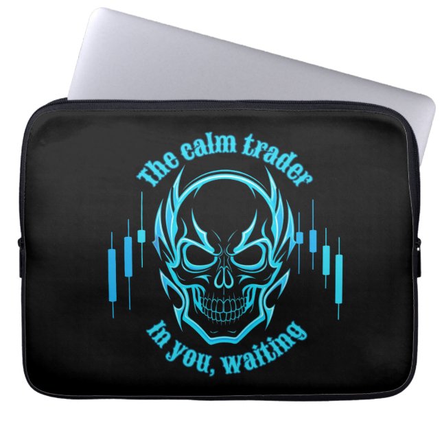 Trade Motivation | Skull | Calm Trader Laptop Fodral (Framsidan)