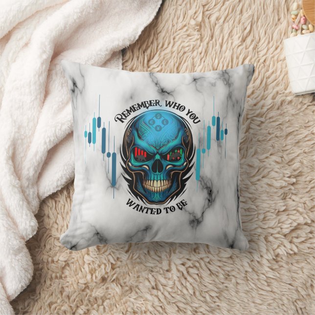 Trade Motivation | Skull N Marble | Remember  Kudde (Filt)