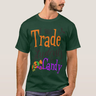 Trade Students For Candy Design Halloween Teacher4 T Shirt