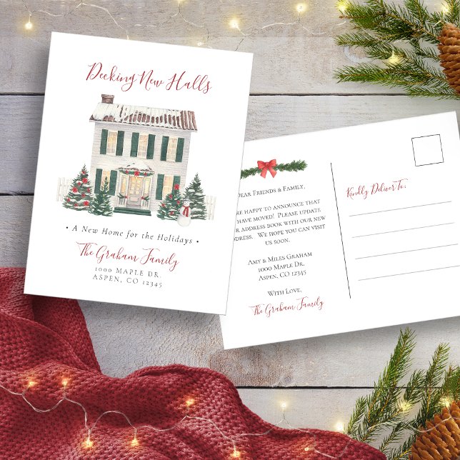 Trädeckar Nya Hallar Jul Postkort Meddelande Vykort (Decking New Halls Christmas Postcard
)