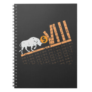 Trader Crypto Asset Trader Bull Trend Art Anteckningsbok