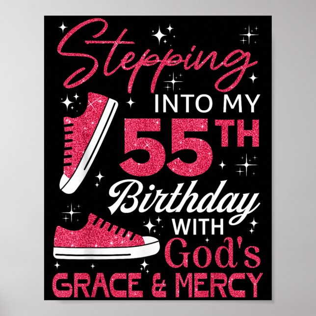 Träder In I Min 55-årsdag Med Guds Nåde &am Poster (Framsidan)