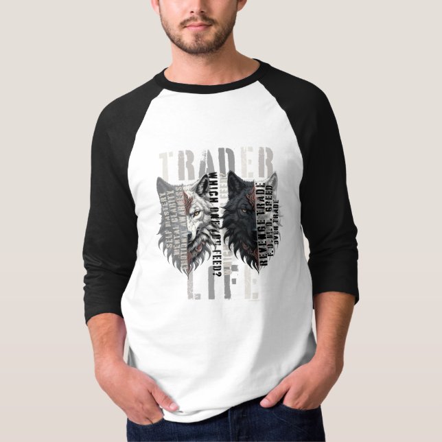 Trader life | Wolf | Both sides T Shirt (Framsida)