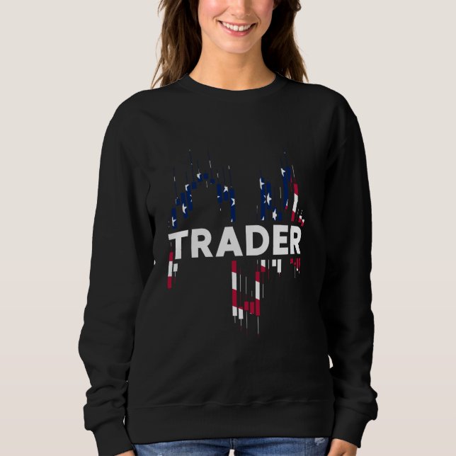 Trader USA US American Flagga Candlestick Forforma T Shirt (Framsida)