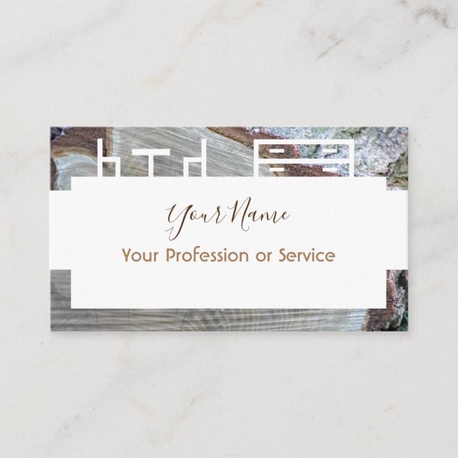 Trädesign ram för insida och möbler! visitkort (Framsida)