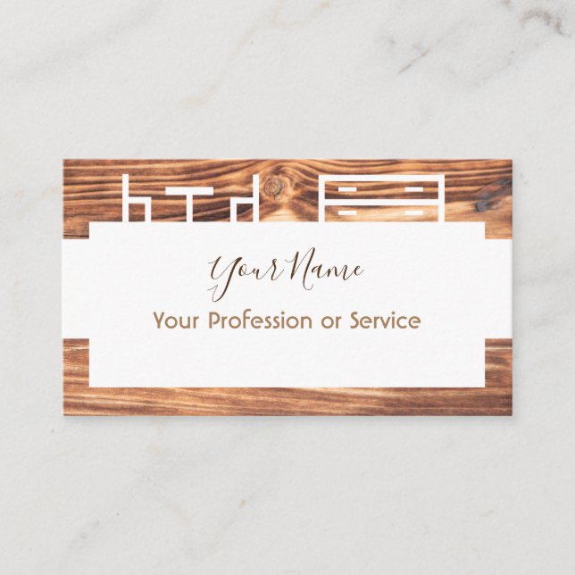 Trädesign ram för insida och möbler! visitkort (Framsida)