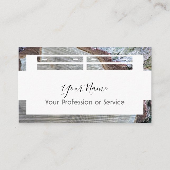 Trädesign ram för insida och möbler! visitkort (Framsida)