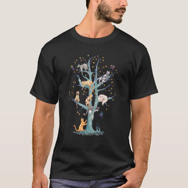Trädet För Katt Liv Djur T Shirt (Framsida)