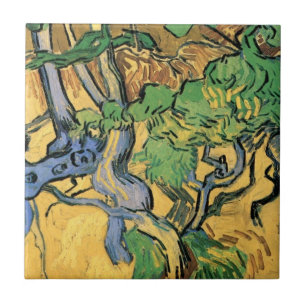 Trädets rötter och stammar av Vincent van Gogh Kakelplatta