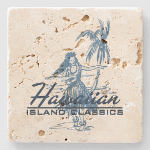 Tradewinds Hawaiian Hula Girl Tiki Pub Underlägg Sten