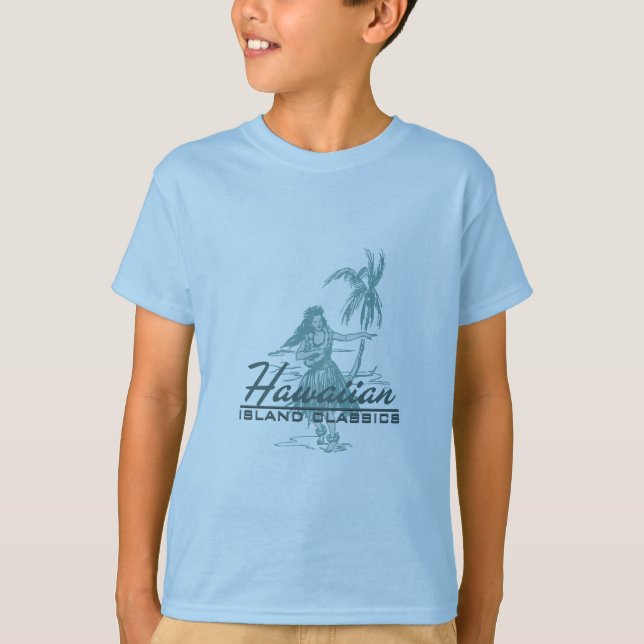 Tradewinds Hawaiian Island Hula Girl T-shirt (Framsida)