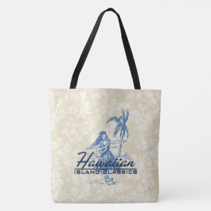 Tradewinds Hawaiian Island Hula Hibiscus Beach Bag Tygkasse