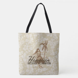 Tradewinds Hawaiian Island Hula Hibiscus Beach Bag Tygkasse