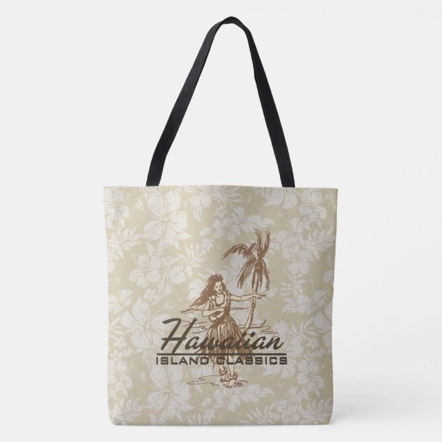 Tradewinds Hawaiian Island Hula Hibiscus Beach Bag Tygkasse (Framsida)
