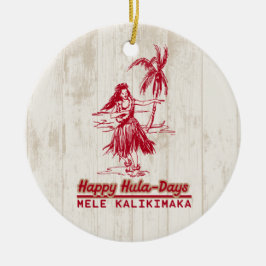 Tradewinds Helgdag Hawaiian Hula Girl Julgransprydnad Keramik