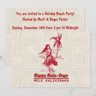 Tradewinds Holiday Hawaiian Hula Flicka Inbjudningar
