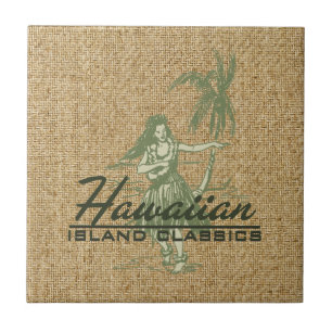 Tradewinds Hula Girl Hawaiian Kakelplatta