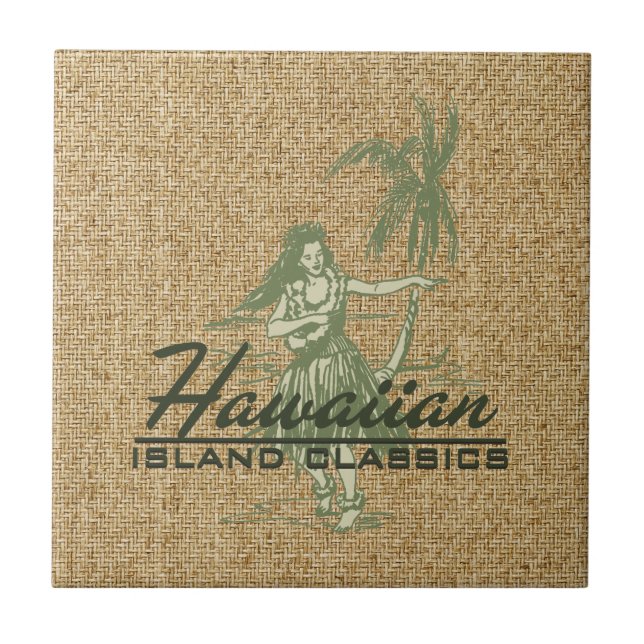 Tradewinds Hula Girl Hawaiian Kakelplatta (Framsidan)