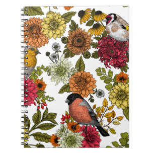 Trädfåglar och blommor 1 anteckningsbok