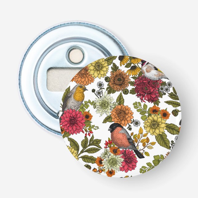 Trädfåglar och blommor 1 flasköppnare (Framsidan)