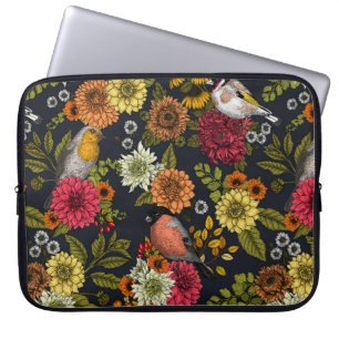 Trädfåglar och blommor 2 laptop fodral