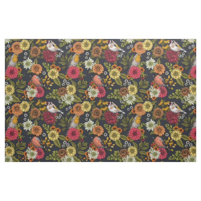Trädfåglar och blommor 2 tyg (Fat Quarter)