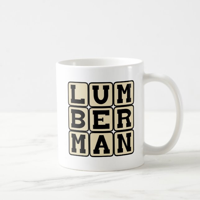 Trädfällare, timmerhuggare kaffemugg (Höger)