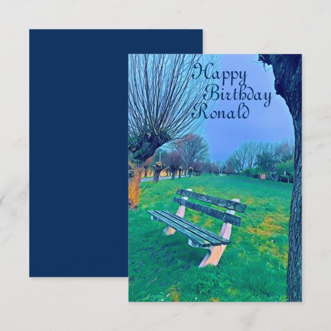 Trädfärgsteke för grattis på födelsedagen för hans (Fram/baksida)