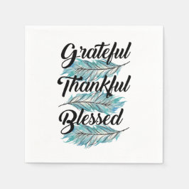 Trädfjädrar tack vare tacksamma välsignade pilar pappersservett