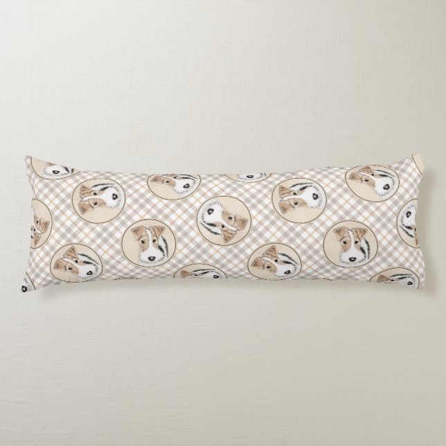 Trådfox Terrier-målarfärg WFT Pet-Hund Art Kroppskudde (Framsidan)