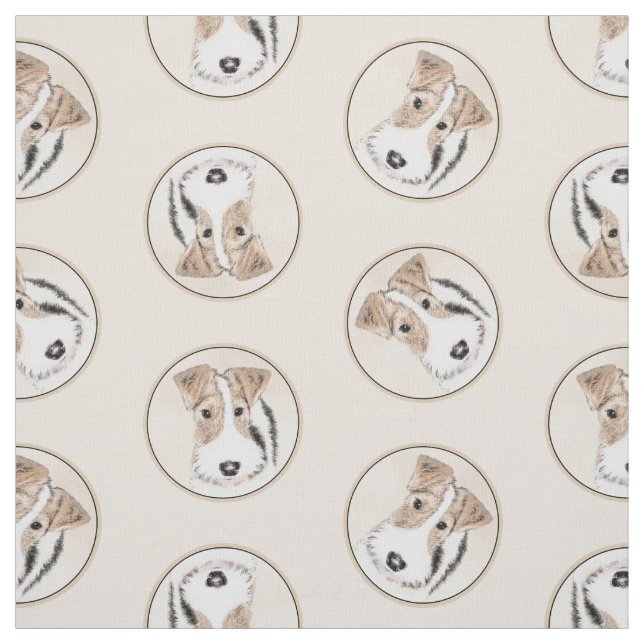 Trådfox Terrier-målarfärg WFT Pet-Hund Art Tyg (Provkarta)