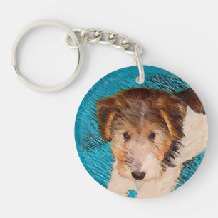 Trådfox Terrier Puppy Painting - Original Hund Art