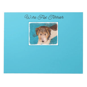 Trådfox Terrier Puppy Painting - Original Hund Art Anteckningsblock
