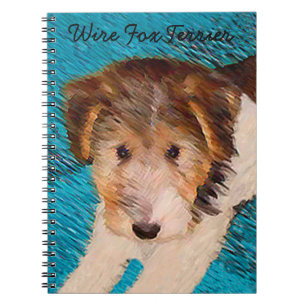 Trådfox Terrier Puppy Painting - Original Hund Art Anteckningsbok
