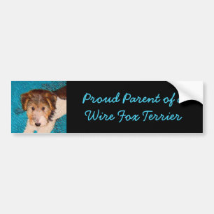 Trådfox Terrier Puppy Painting - Original Hund Art Bildekal