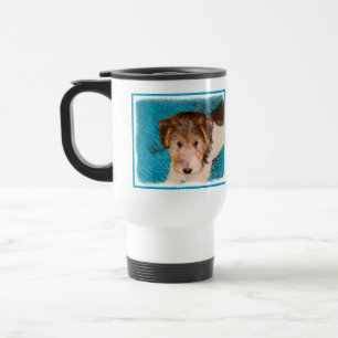 Trådfox Terrier Puppy Painting - Original Hund Art Resemugg