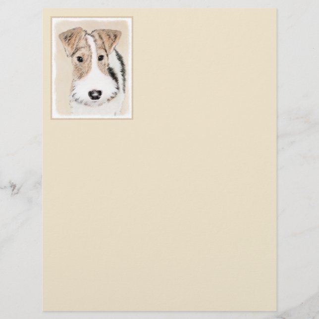 Trådfoxtererimålning - Cute Original Hund Art (Framsida)