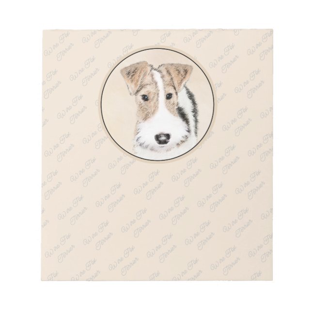 Trådfoxtererimålning - Cute Original Hund Art Anteckningsblock (Framsida)