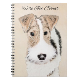 Trådfoxtererimålning - Cute Original Hund Art Anteckningsbok