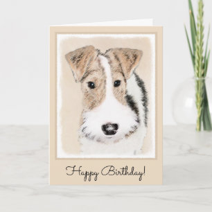 Trådfoxtererimålning - Cute Original Hund Art Kort