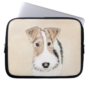 Trådfoxtererimålning - Cute Original Hund Art Laptop Fodral