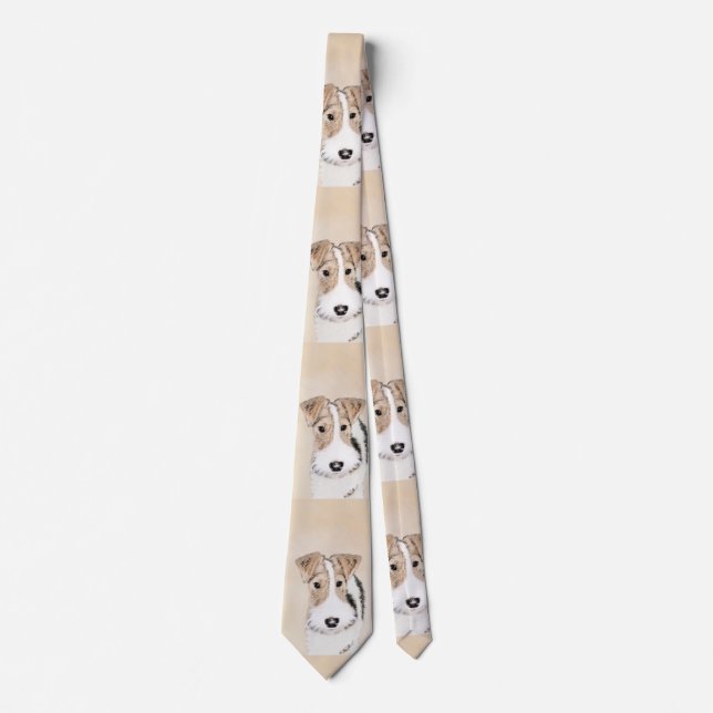 Trådfoxtererimålning - Cute Original Hund Art Slips (Framsida)
